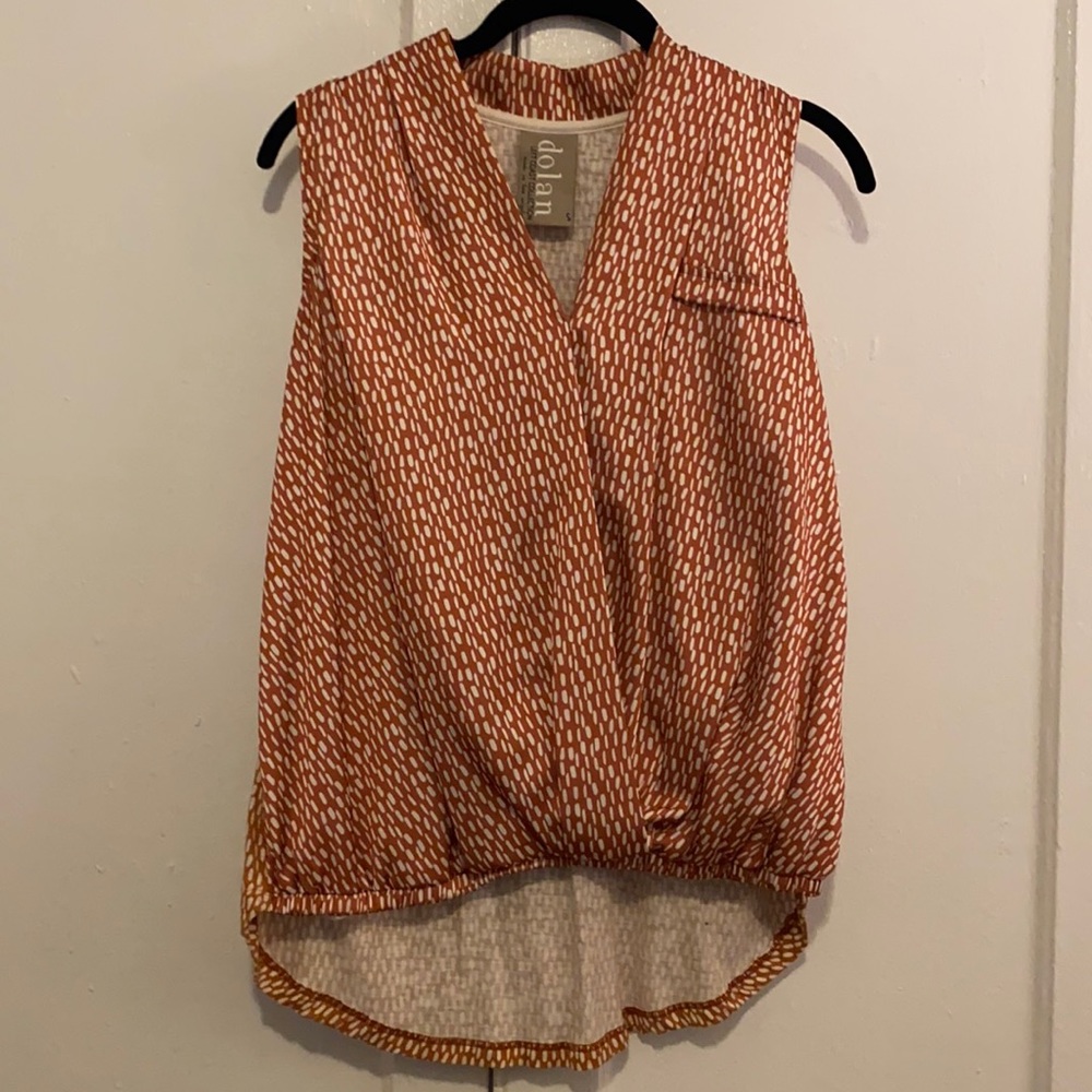 Rust Colored Sleeveless Blouse